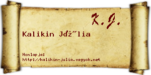 Kalikin Júlia névjegykártya